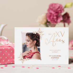 Photo Luxury Real Rose Gold Modern Botanical Frame