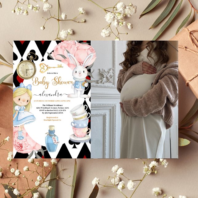 Photo Magical Alice in Wonderland  Baby Shower Invitation (Creator Uploaded)