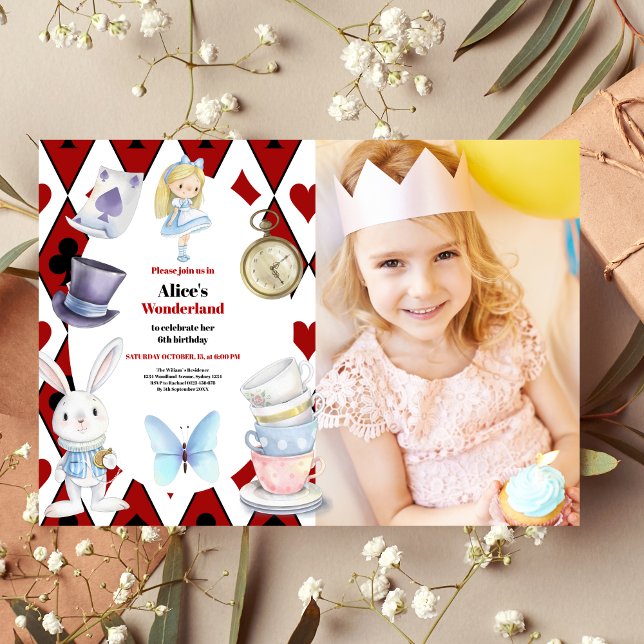 Photo  Magical Alice in Wonderland  Birthday  Invitation (Creator Uploaded)