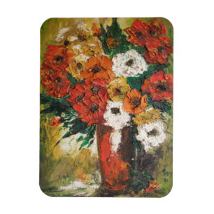 Photo Magnet Ann Hayes Painting Red Flower Mix