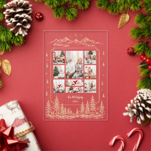 Photo Majestic Christmas Tree Mountain Scene Acrylic Invitations