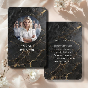 Photo, Marble, Black-Gold, Salon Business Card