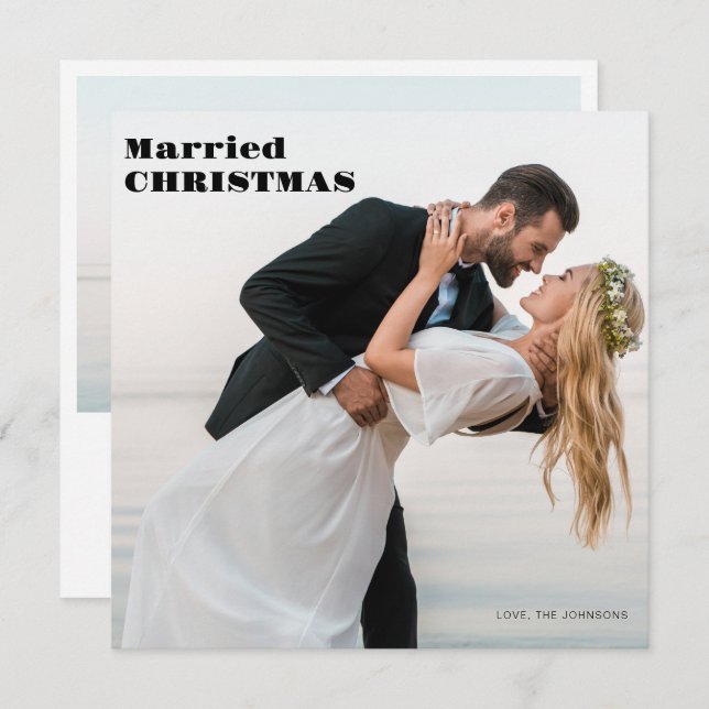 Photo Married Christmas Holiday Card (Front/Back)