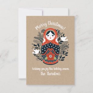 Photo Matryoshka Nesting Doll Christmas Card