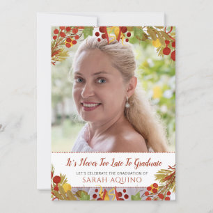 Photo Mature Woman Graduation Party Invitation
