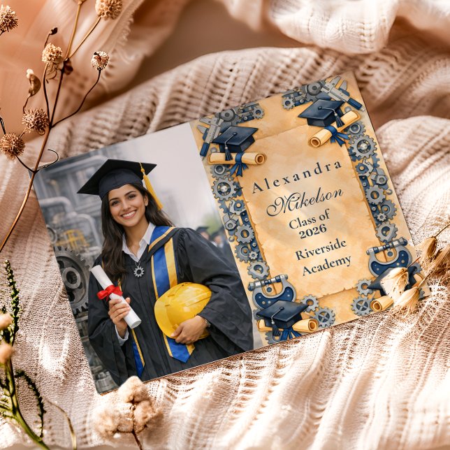 Photo Mechanical Engineering Graduation Announcement (Creator Uploaded)