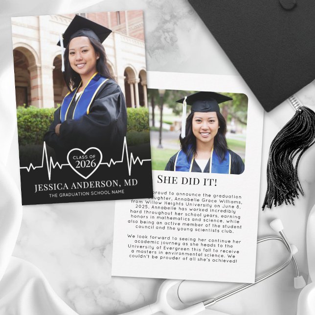 Photo Medical School Graduation Announcement (Photo Medical School Graduation Announcement)