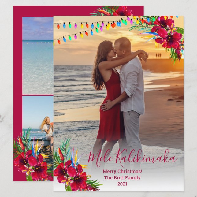 Photo Mele Kalikimaka Christmas Cards (Front/Back)