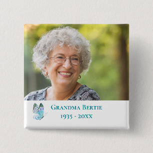 Photo Memorial Butterfly In Loving Memory Button