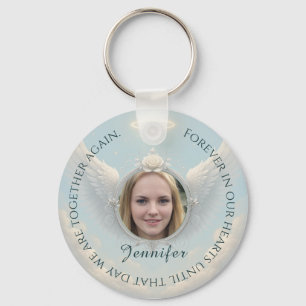 Photo Memorial Button Key Ring