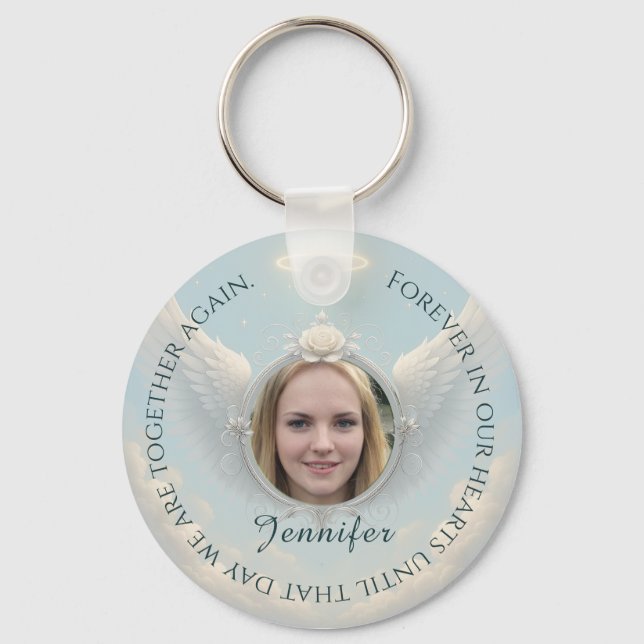 Photo Memorial Button Key Ring (Front)