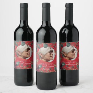 Photo Memorial Celebration of Life Funeral Gifts Wine Label