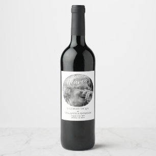 Photo Memorial Celebration of Life Funeral Gifts Wine Label
