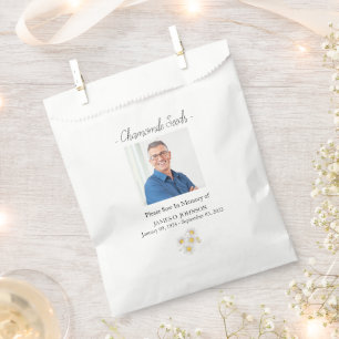 Photo Memorial Chamomile Seed Funeral Favour Bag