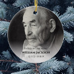 Photo Memorial Christmas Tree Ceramic Ornament<br><div class="desc">Elegant photo memorial christmas ornament,  is the perfect way to pay tribute to your lost loved ones this christmas. Featuring your favourite photograph and personalised with their name and important dates.</div>