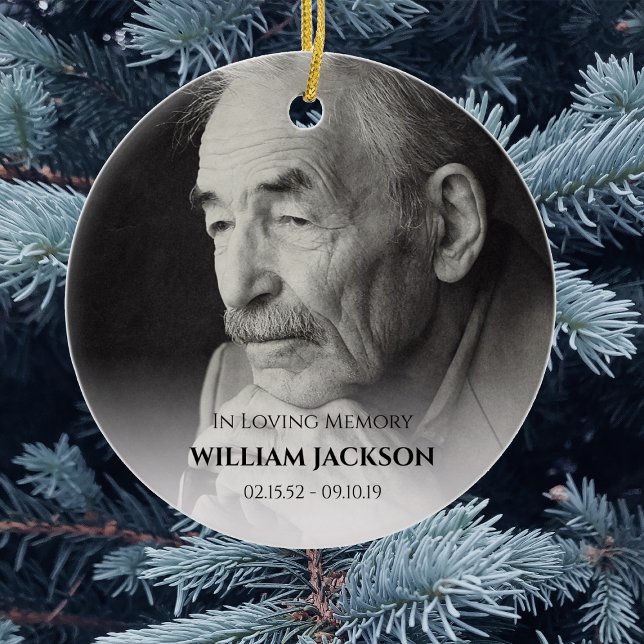 Photo Memorial Christmas Tree Ceramic Ornament (Creator Uploaded)