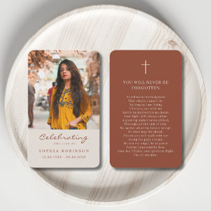 Photo Memorial Cream Terracotta Prayer Card