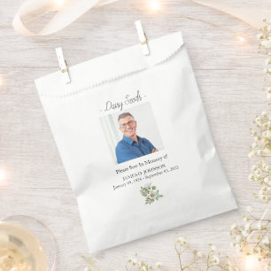 Photo Memorial Daisy Seed Funeral Favour Bag