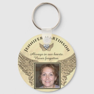 Photo Memorial Forever in Our Hearts Keychain