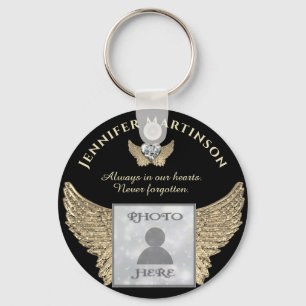 Photo Memorial Forever in Our Hearts Keychain