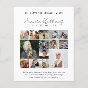 Photo Memorial Funeral - 15 Photo Collage Prayer Flyer