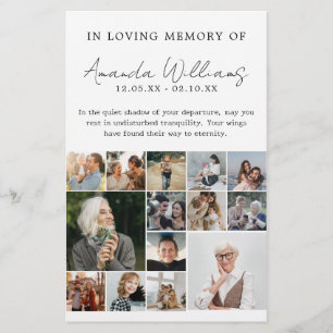 Photo Memorial Funeral - 15 Photo Collage Prayer Flyer