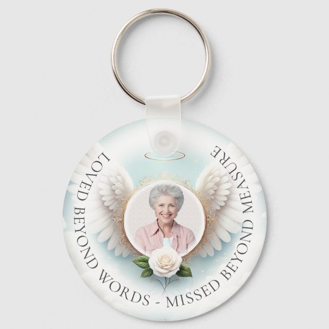 Photo Memorial Funeral  Keychain (Back)