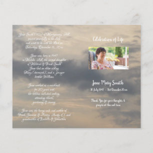 Photo Memorial Funeral Order of Service Program