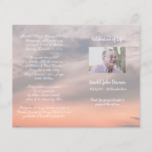 Photo Memorial Funeral Order of Service Program