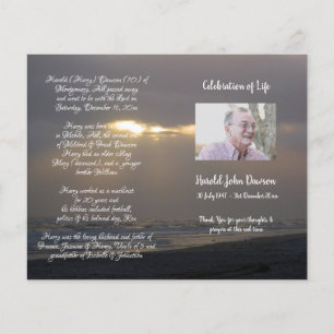 Photo Memorial Funeral Order of Service Program