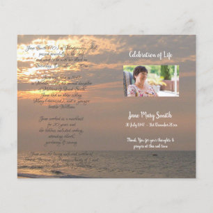 Photo Memorial Funeral Order of Service Program