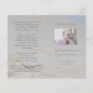 Photo Memorial Funeral Order of Service Program