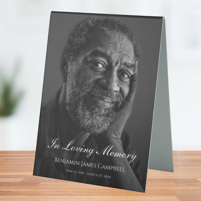 Photo Memorial Funeral Tribute (Photo Memorial Table Tent)