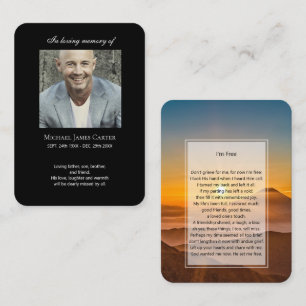 Photo memorial I'm Free prayer card