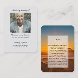 Photo memorial I'm Free prayer card