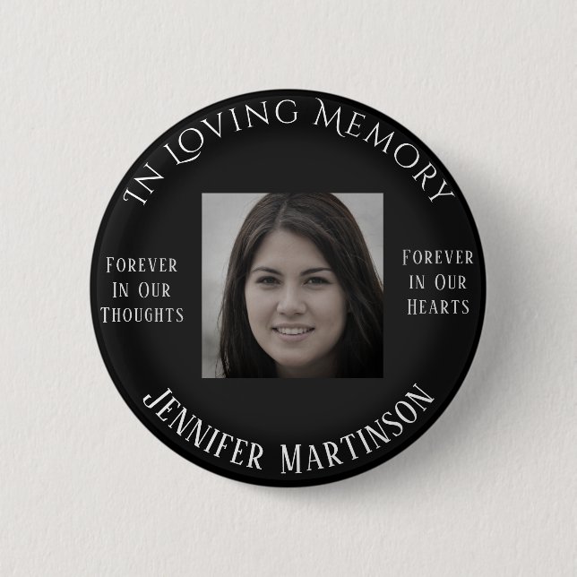 Photo Memorial In Loving Memory 6 Cm Round Badge (Front)