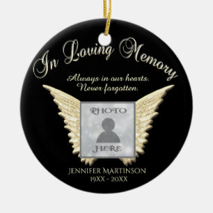 Photo Memorial in Loving Memory Ceramic Ornament