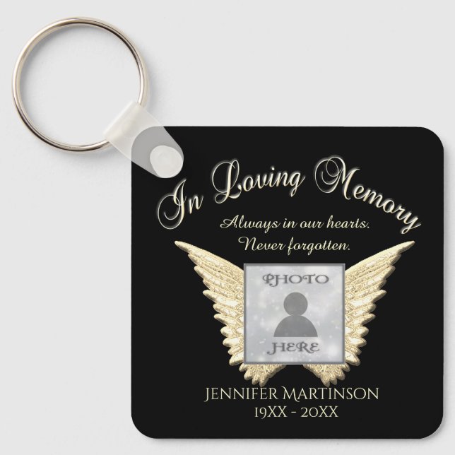 Photo Memorial in Loving Memory Key Ring (Front)