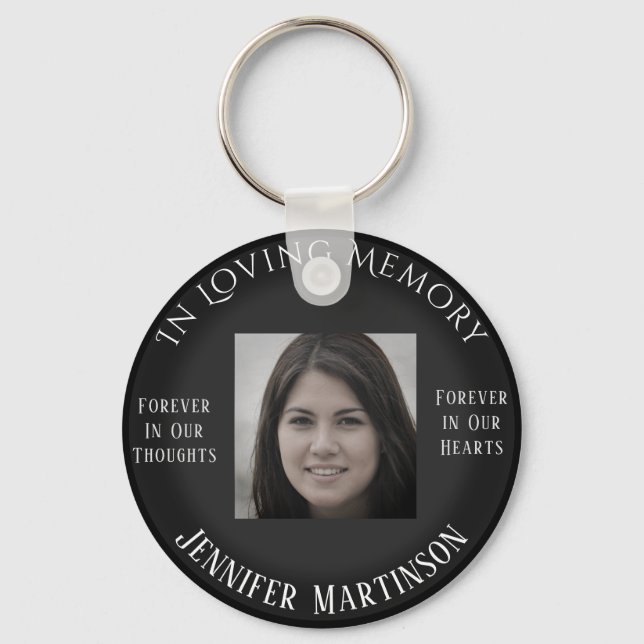 Photo Memorial in Loving Memory Key Ring (Front)