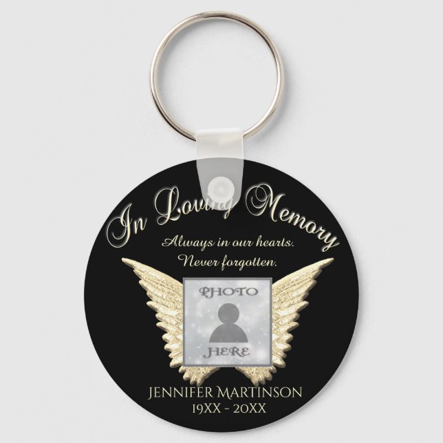 Photo Memorial in Loving Memory Key Ring (Front)