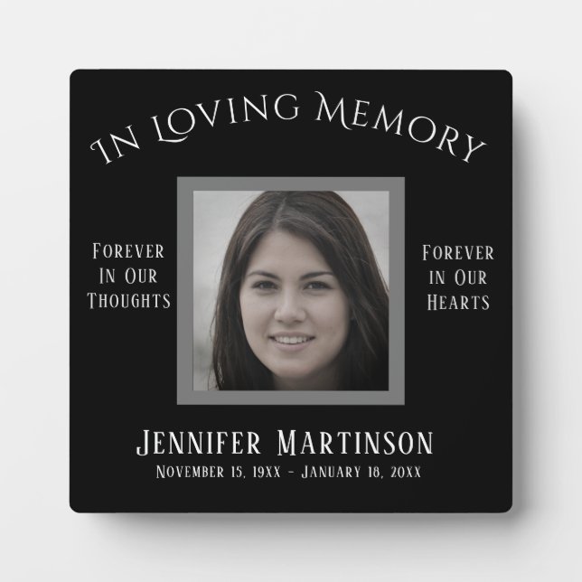 Photo Memorial in Loving Memory Keychain Plaque (Front)