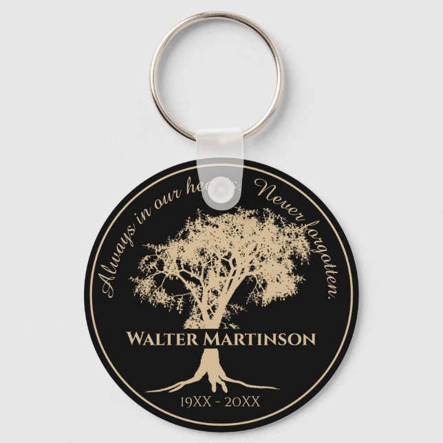 Photo Memorial in Loving Memory Tree Key Ring (Front)