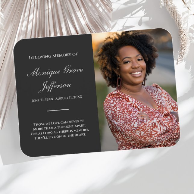 Photo Memorial Magnet Funeral Charcoal Grey (Photo Memorial Magnet)