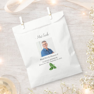 Photo Memorial Mint Seed Funeral Favour Bag