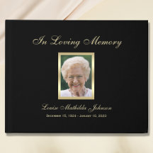 Photo Memorial or Funeral Guest Book