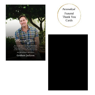 Photo Memorial Orthodox Christian Thank You Card