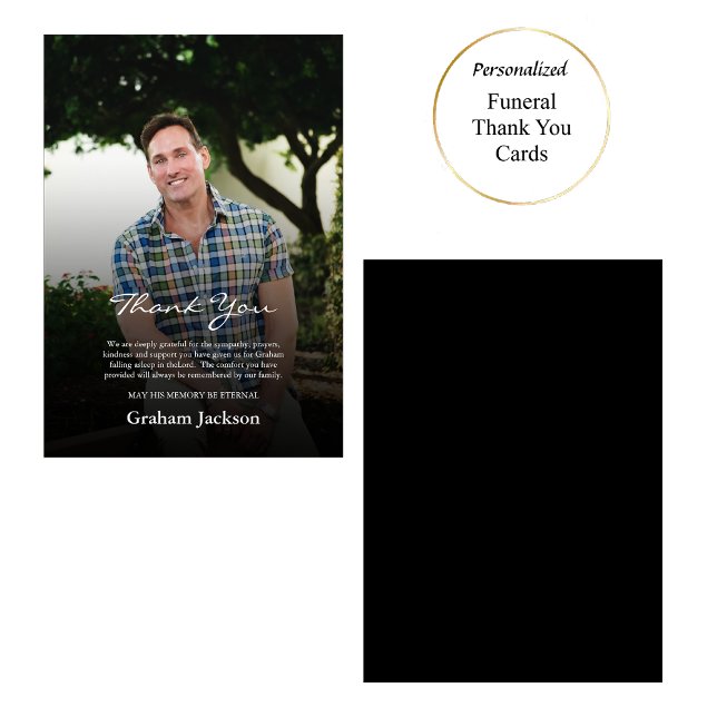 Photo Memorial Orthodox Christian Thank You Card (Creator Uploaded)