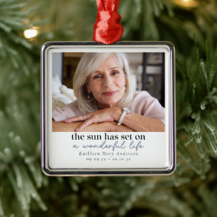 Photo Memorial Quote Metal Ornament