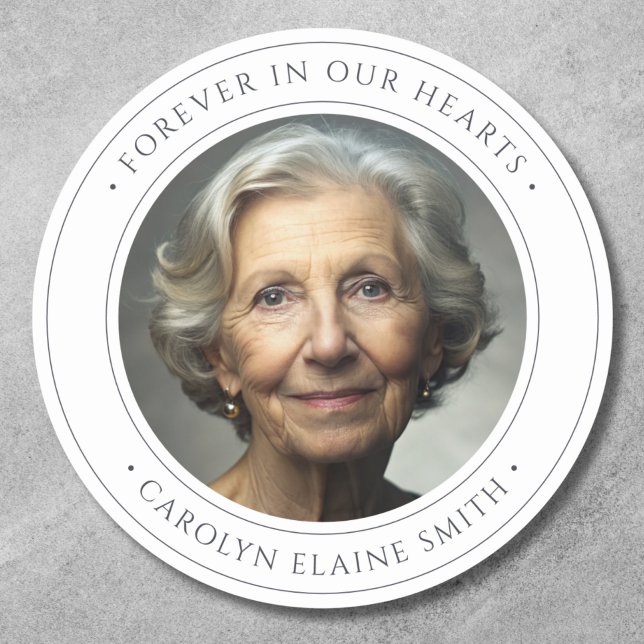 Photo Memorial Remembrance Classic Round Sticker (Photo Memorial Sticker)