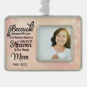 Photo Memorial Remembrance Quote Mom Sister Aunt Silver Plated Framed Ornament